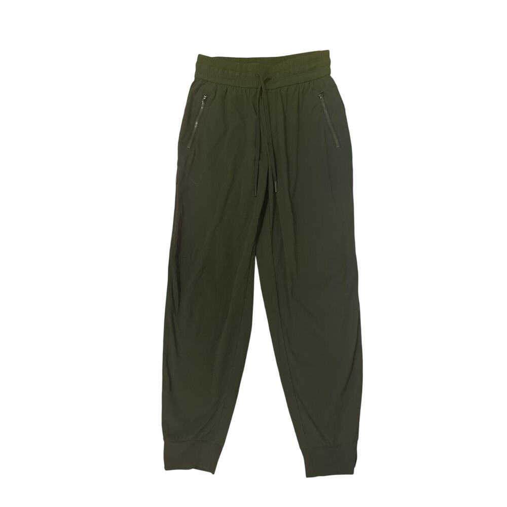 Women XXS Athleta 605621 Trekkie Relaxed Mid Rise Joggers Aspen Olive Green Pant